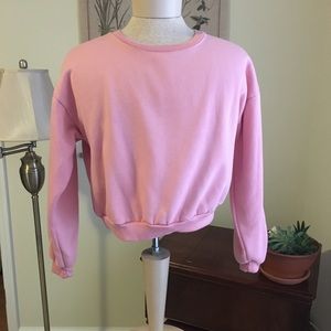 Bubblegum Pink Crop Sweatshirt